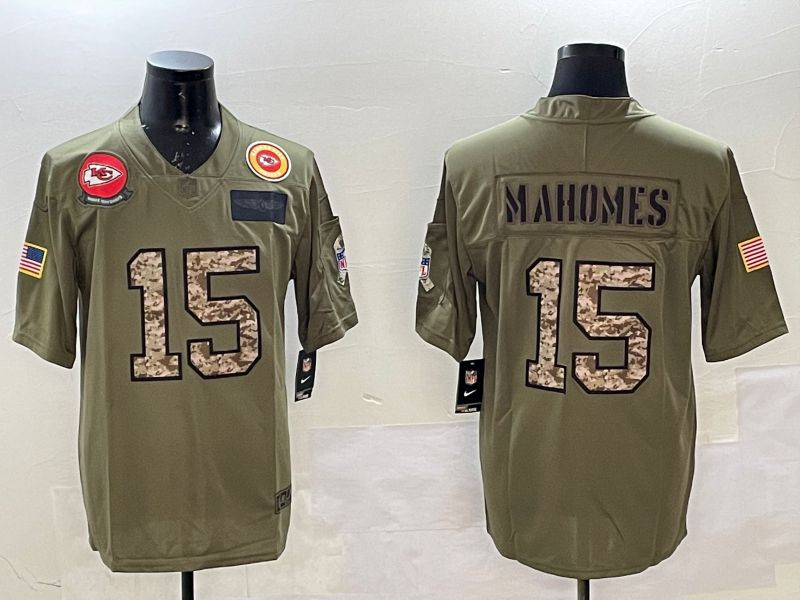 Men Kansas City Chiefs #15 Mahomes Green 2025 Nike Vapor Limited NFL Jersey style 2104